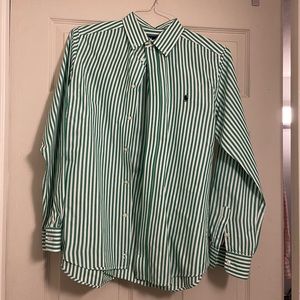 Green stripe polo button down
Size 14-16